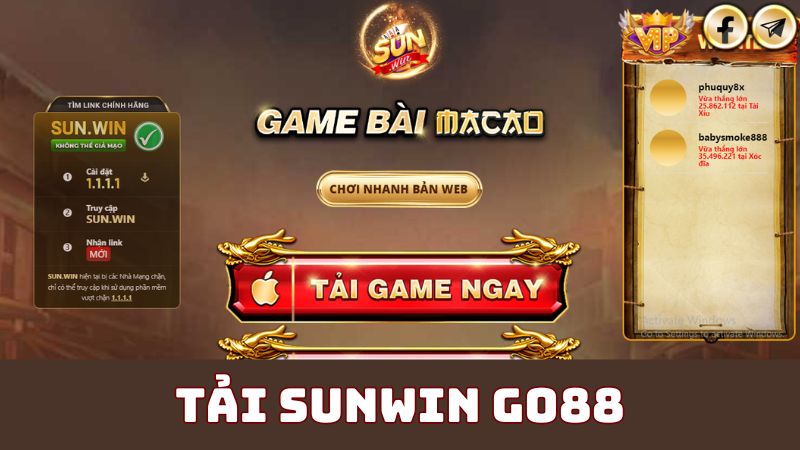 Hướng dẫn tải Sunwin Go88